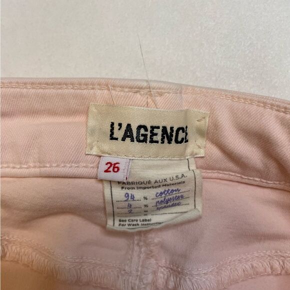 L'agence Margot Skinny High Rise Ankle Quartz Jeans Women Size 26 Pink - Picture 7 of 11